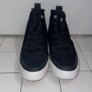 Black Roxy wedge sneakers